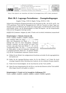 Blatt 06.3: Lagrange-Formalismus