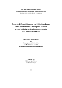 Frage der Differentialdiagnose von Follikulären Zysten und