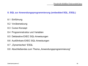 8. SQL zur Anwendungsprogrammierung (embedded SQL, ESQL