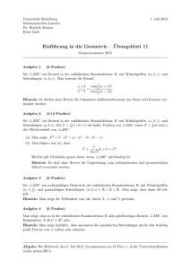 Ubungsblatt 11 - Mathematisches Institut Heidelberg