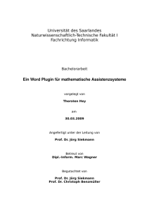 Ein Word Plugin für mathematische Assistenz