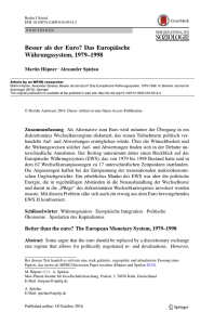 Besser als der Euro? Das Europäische Währungssystem, 1979–1998
