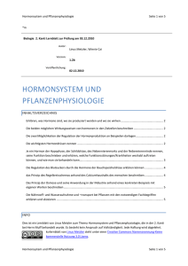 Hormonsystem und Pflanzenphysiologie