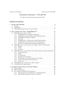 Theoretische Informatik 3 – WS 2007/08 Inhaltsverzeichnis