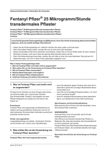 Fentanyl Pfizer ® 25 Mikrogramm/Stunde transdermales Pflaster