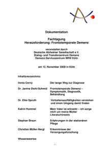 Tagungdokumentation Köln - Deutsche Alzheimer Gesellschaft