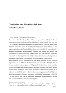 Geschichte und Theodizee bei Kant