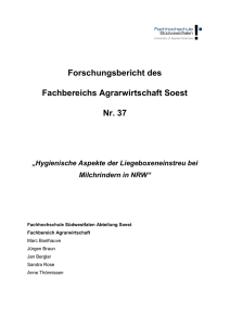 Forschungsbericht des Fachbereichs Agrarwirtschaft Soest Nr. 37