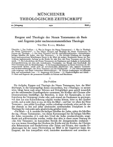 Exegese und Theologie des Neuen Testaments als Basis und