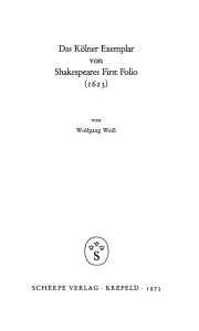 Das Kölner Exemplar von Shakespeares First Folio (1623).