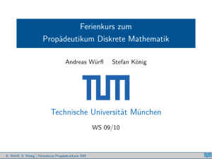 Ferienkurs zum Propädeutikum Diskrete Mathematik