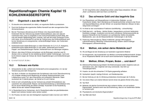 Repetitionsfragen Chemie Kapitel 15 KOHLENWASSERSTOFFE