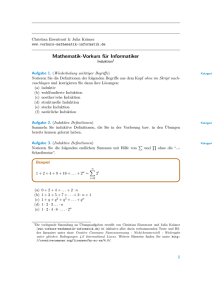 Induktion - Mathematik-Vorkurs für Informatiker