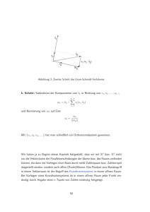 Subtraktion der Komponenten von ˜vk in Richtung von v1,v2,...,vk