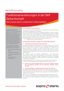 Funktionserweiterungen in der SAP Zeitwirtschaft