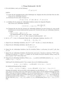 1. ¨Ubung Mathematik 1 für BI