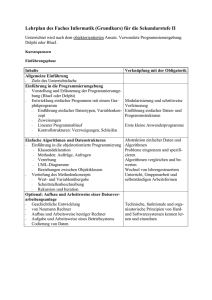 Lehrplan des Faches Informatik (Grundkurs) für die Sekundarstufe II