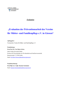 Evaluation der Pr&auml;ventionsarbeit - Verein f&uuml;r M&uuml;tter