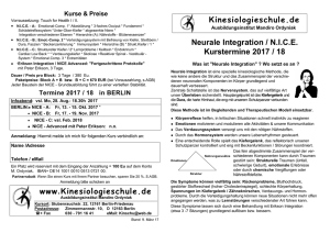 Kinesiologieschule.de Neurale Integration / N.I.C.E. Kurstermine