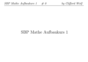 SBP Mathe Aufbaukurs 1