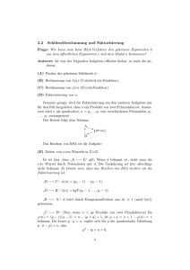 2.2 Schlüsselbestimmung und Faktorisierung - staff.uni
