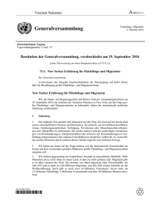 New Yorker Erklärung für Flüchtlinge und Migranten