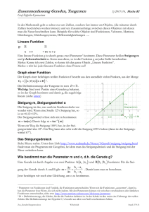 Zusammenfassung Geraden, Tangenten