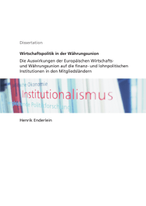 Wirtschaftspolitik in der Währungsunion: Die Auswirkungen der