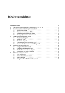 Inhaltsverzeichnis