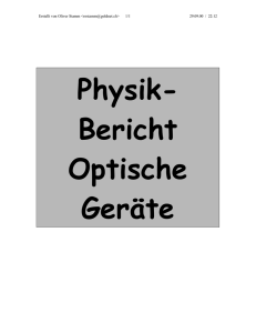 Physik- Bericht Optische Geräte