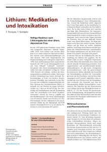 Lithium: Medikation und Intoxikation