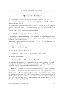 3. Quadratische Zahlkörper