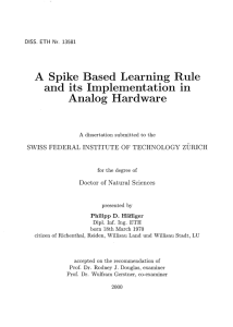 ASpike Based Learning Rule and its - ETH E