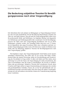 Die Bedeutung subjektiver Theorien für Bewälti