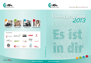 Trainingsprogramm 2013 - Com training and services