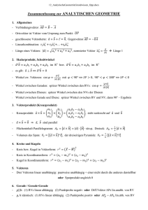 Grundwissenblatt Analytische Geometrie - mathe
