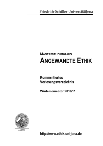 Wintersemester 2010/11 - Lehrstuhl für Angewandte Ethik