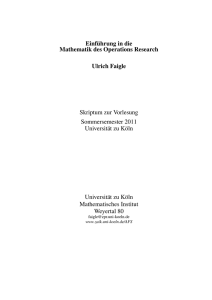 Skriptum Mathematik des Operations Research 2011