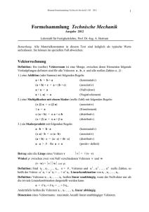 Formelsammlung Technische Mechanik