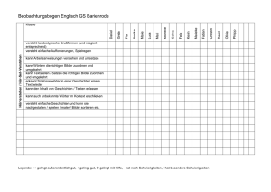 Beobachtungsbogen Englisch GS Barienrode