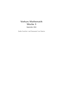 Vorkurs Mathematik Woche 3