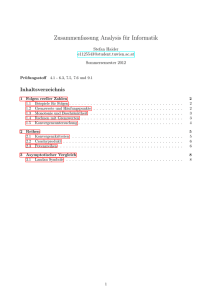 Analysis fuer Informatik