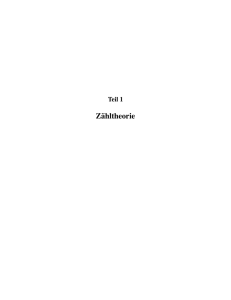 Z¨ahltheorie