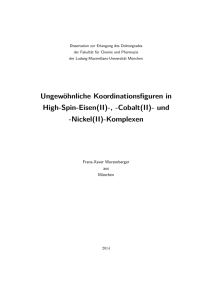 Ungewöhnliche Koordinationsfiguren in High-Spin