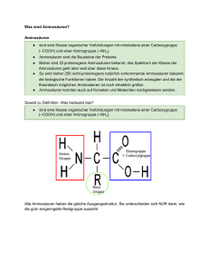 Was sind Aminosäuren? Aminosäuren sind eine Klasse organischer