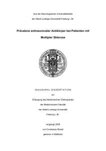 Prävalenz antineuronaler Antikörper bei Patienten mit Multipler