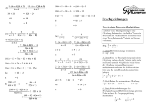 Bruchgleichunge Bruchgleichungen