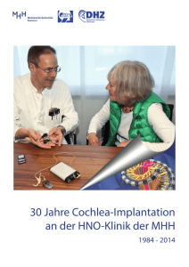 Jubiläumsbroschüre zu 30 Jahre Cochlea