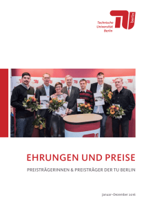 ehrungen und preise - Pressestelle TU Berlin