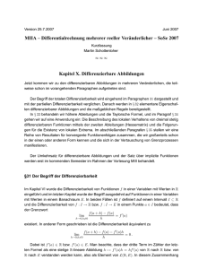 MIIA – Differentialrechnung mehrerer reeller Veränderlicher – SoSe